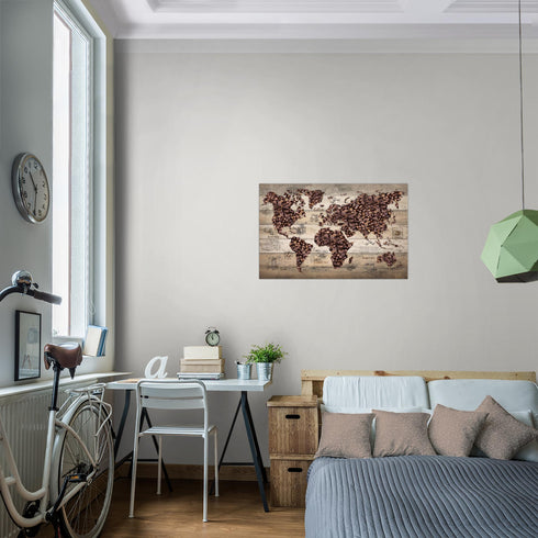 Wandbilder Wohnzimmer XXL Küche Kaffee Moderne Bilder Weltkarte